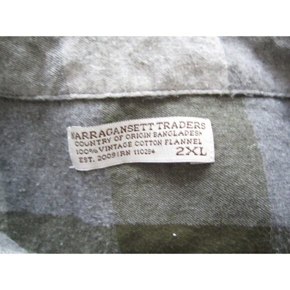 Men Narragansett Traders Cotton Flannel Button Up Long Sleeve Shirt Sz 2XL-MT177 - Picture 2 of 10